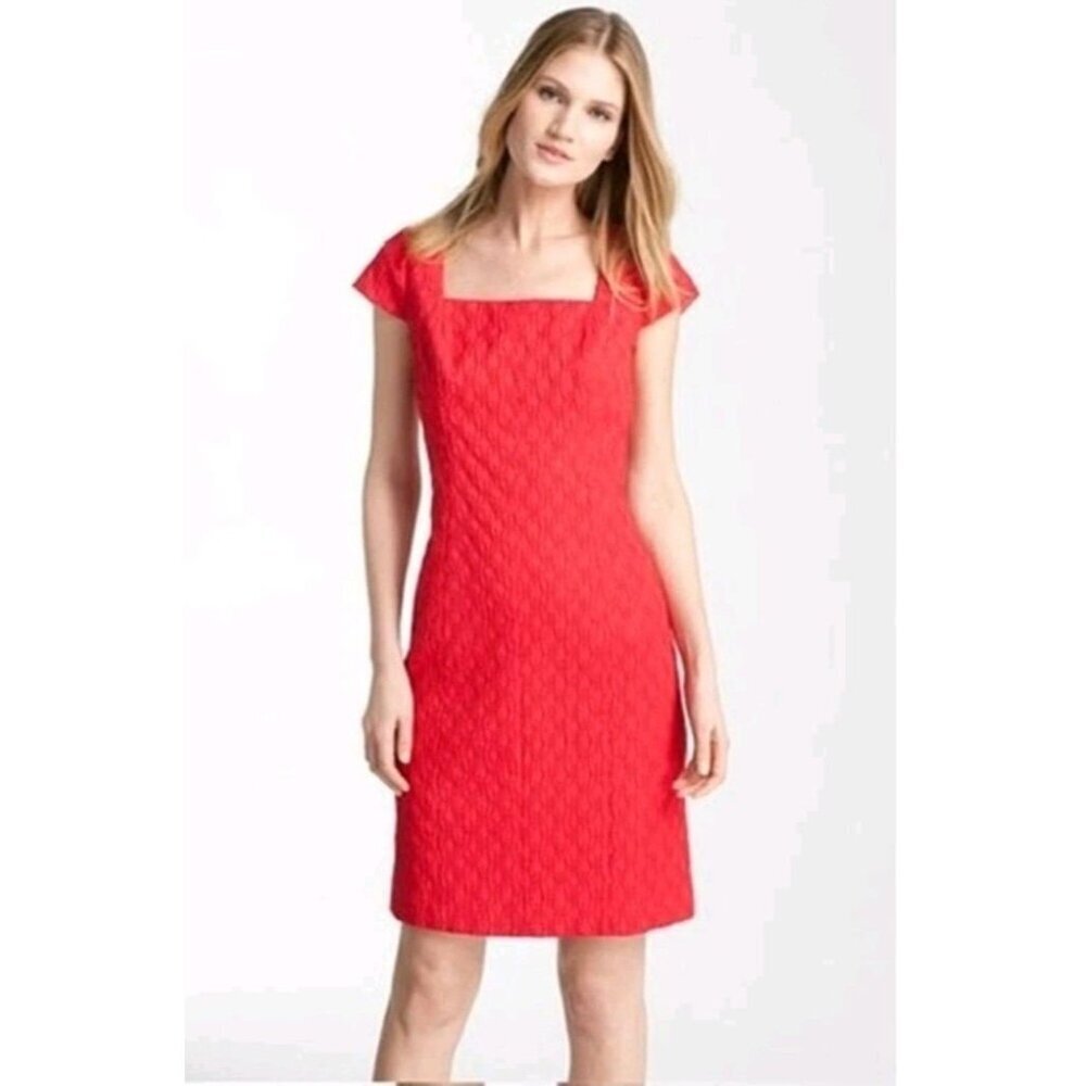 Adrianna Papell Puff Sleeve Textured Women's 18W Knee Length Dress Feminine